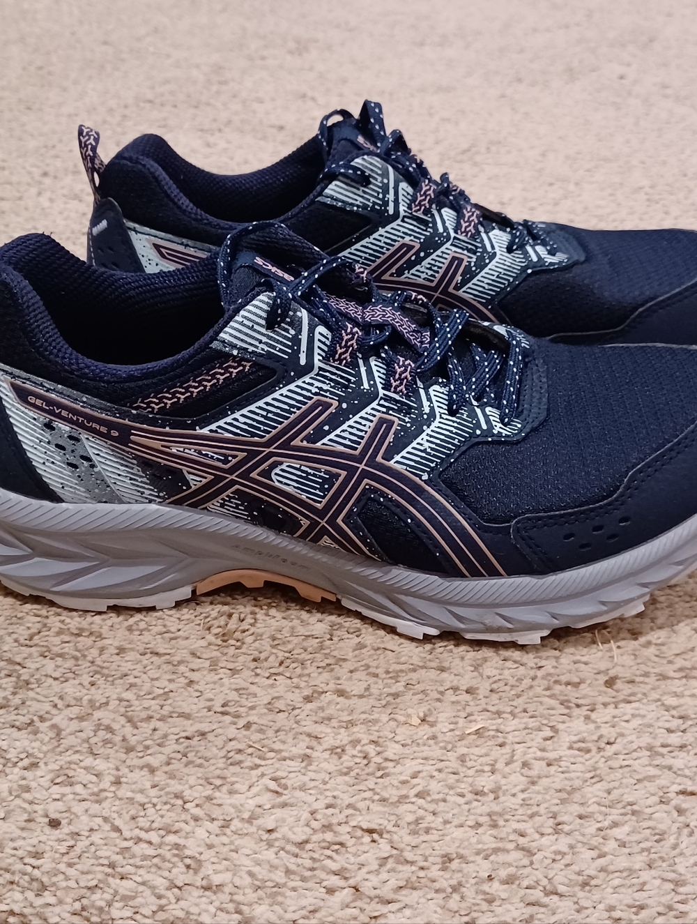 ASICS Gel-Venture 9 Women's Trail Running Shoe In Midnight/Fawn Size 7.5 - Picture 2 of 9